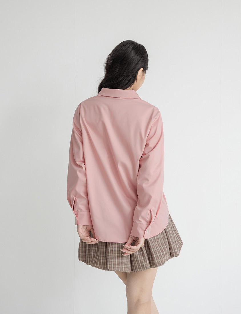 Heart Logo Embroidered Oversized Boyfriend Plus Size Shirt