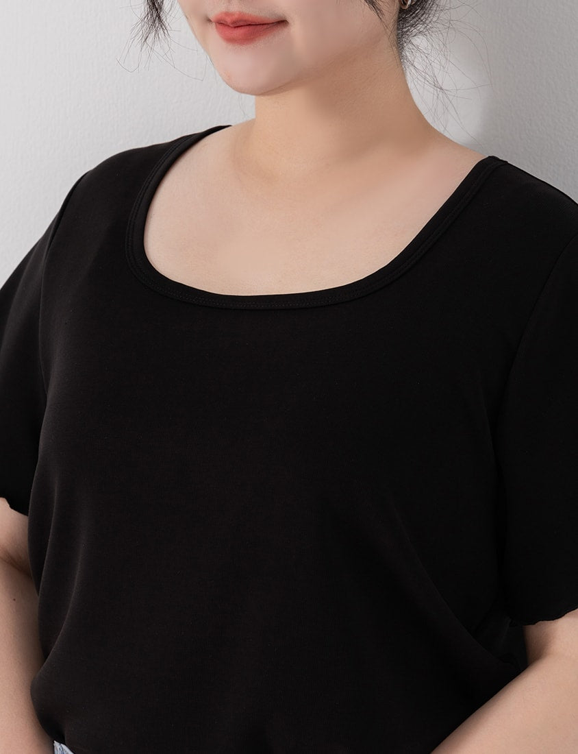 Instant Cooling Cloud Cotton Square Neck Plus Size Tee