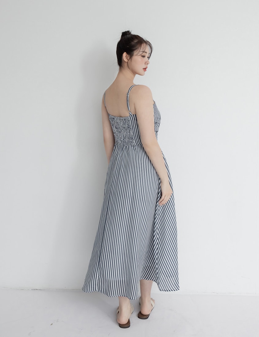 Vacay Stripe Adjustable Strap Plus Size Maxi Dress