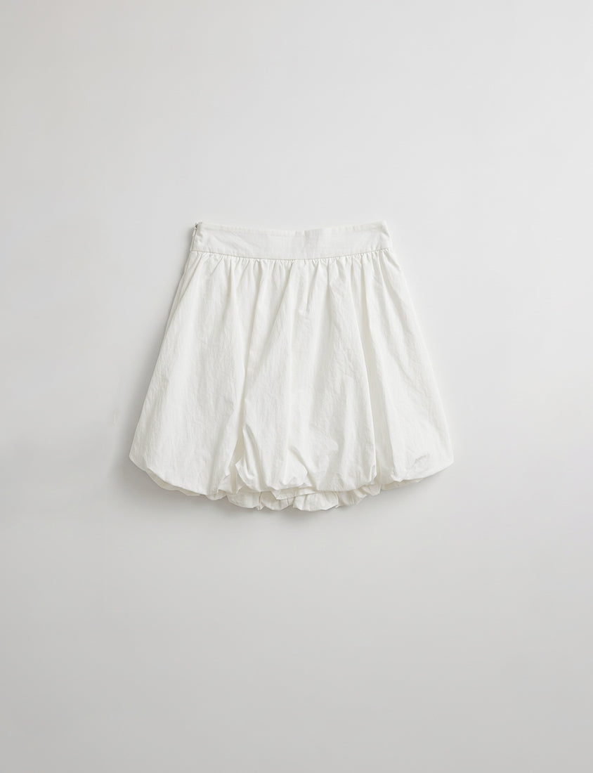 Back Elastic Bubble Hem Plus Size Mini Skirt