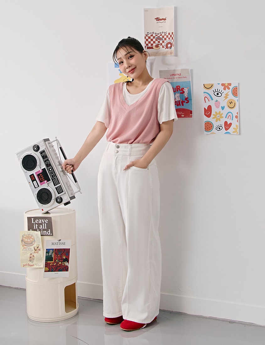 Pear-Shaped Friendly! Perfect Fit Twill Cotton Plus Size Wide Pants