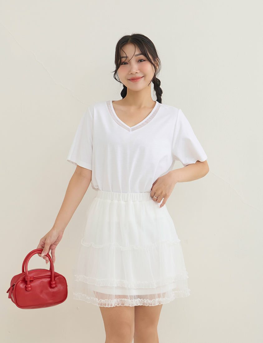 Silky Cool Sorona Mesh Panel Plus Size Tee