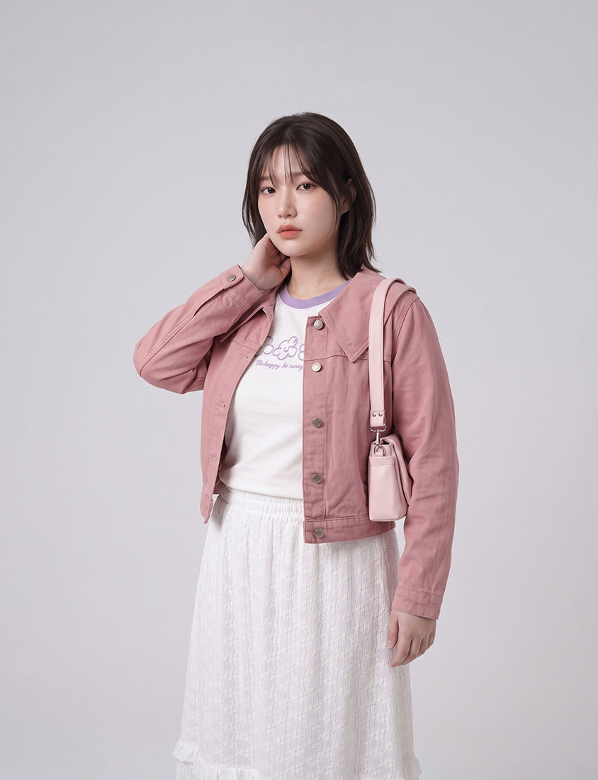 Sweet Collar Lyocell Twill Plus Size Jacket