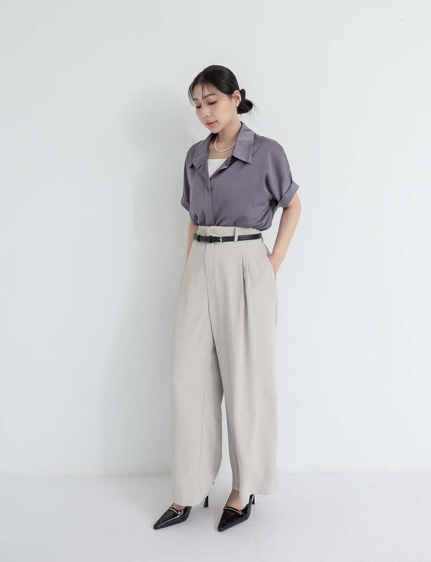 MISS. Lightweight Chiffon Waist Plus Size Long Pants
