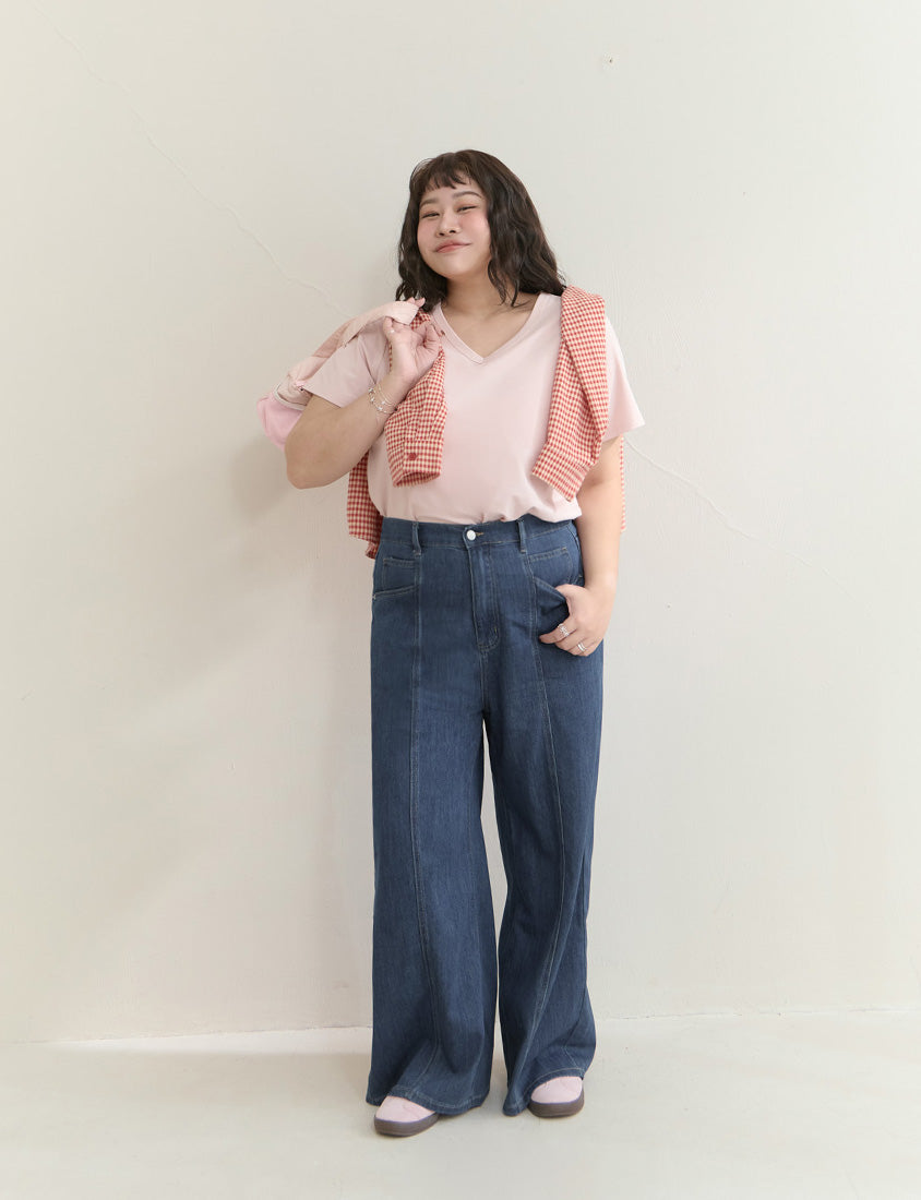 Upgraded 2.0! V-Neck Plus Size Slim Tee