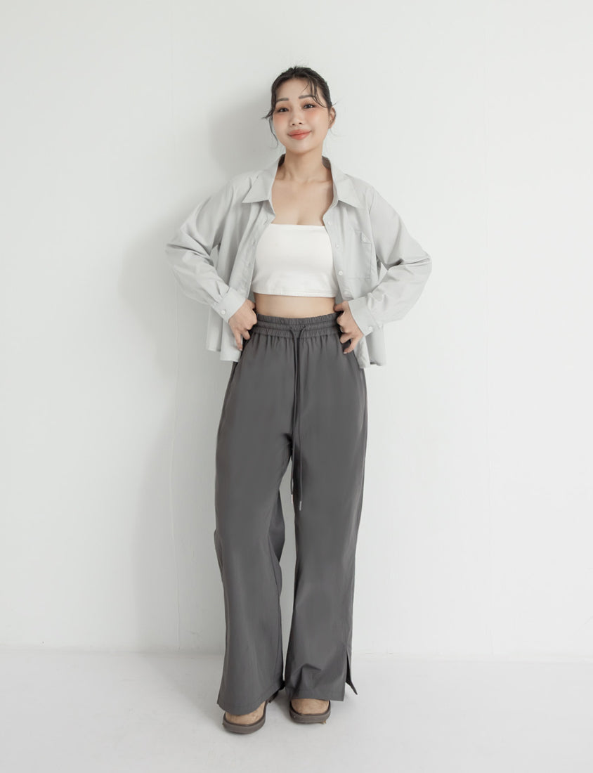 Instant Icy Cooling Sun Protection Slit Plus Size Wide-Leg Pants