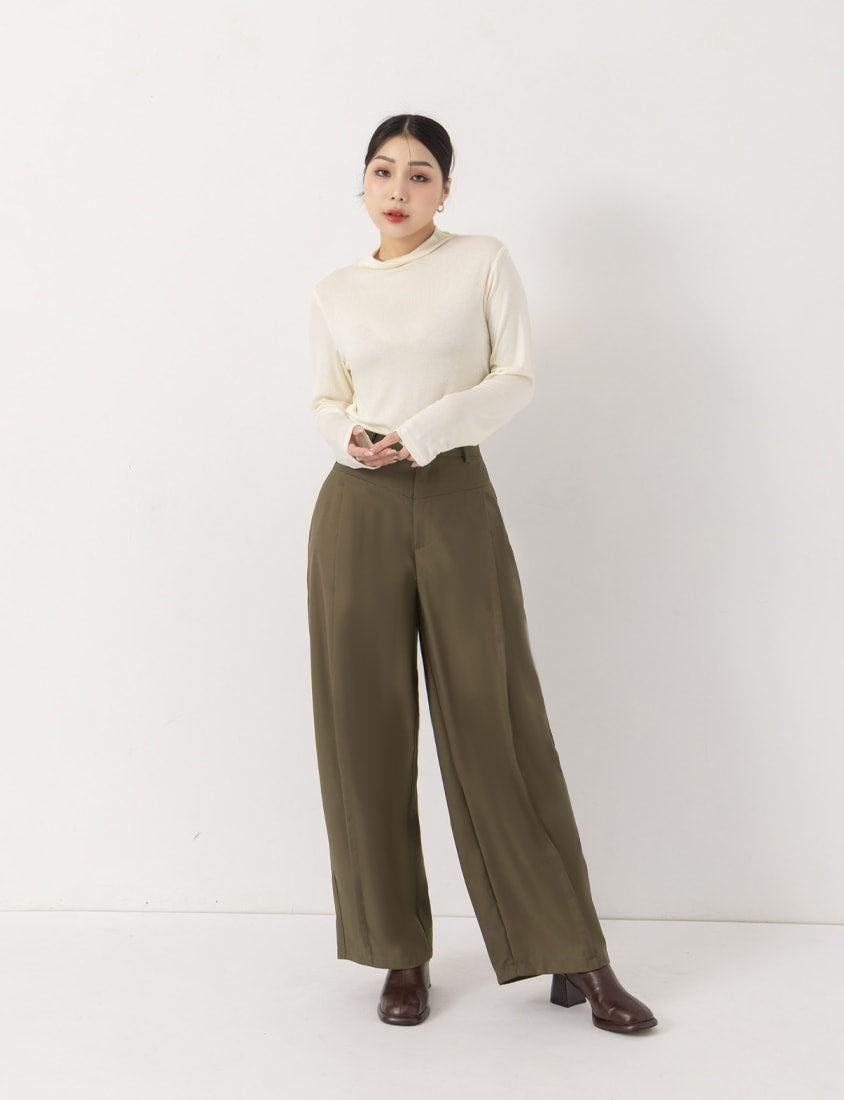 MUA! Semi Sheer TENCEL Wool Mock Neck Plus Size Long Sleeve Top