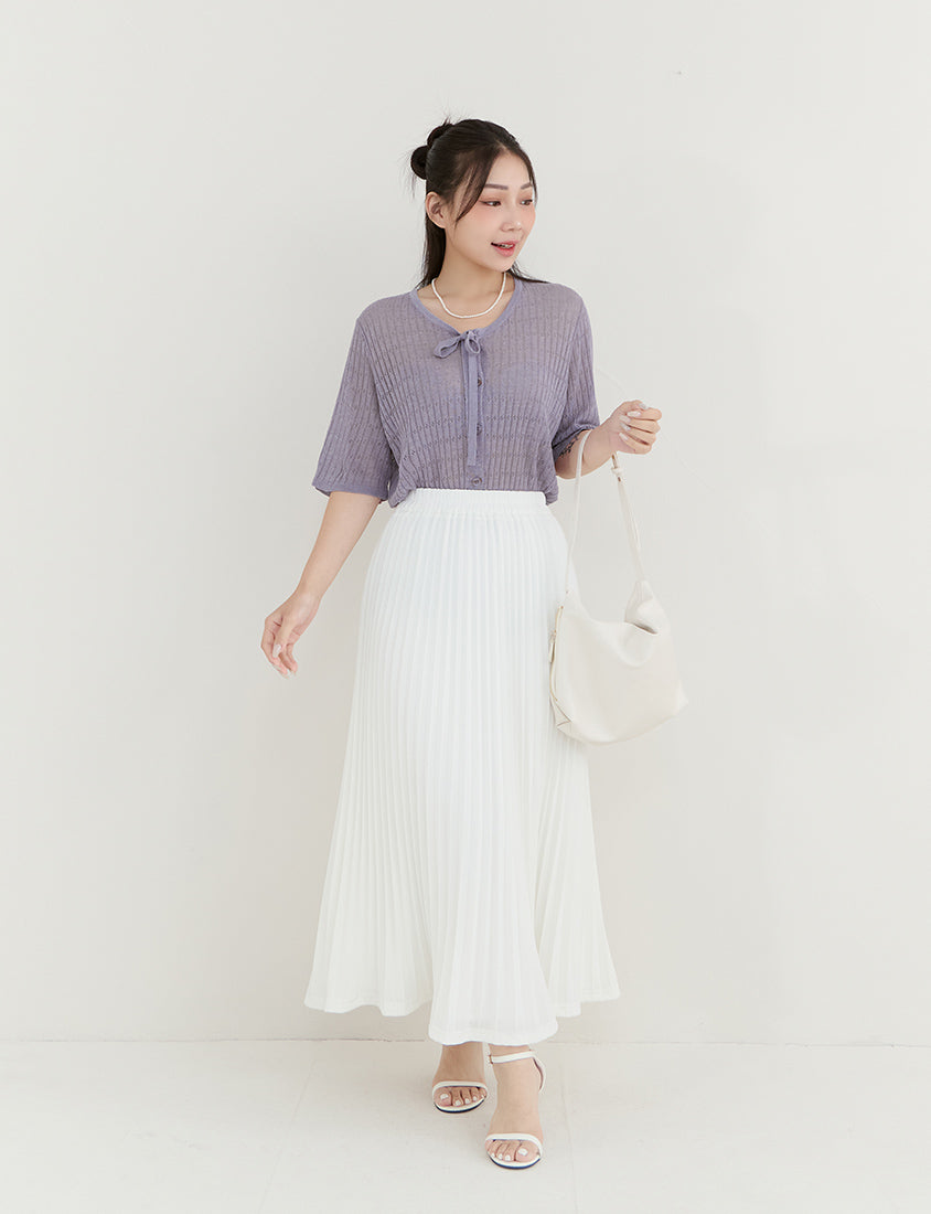 MISS. Lyocell Linen Ribbed Knit Plus Size Cardigan