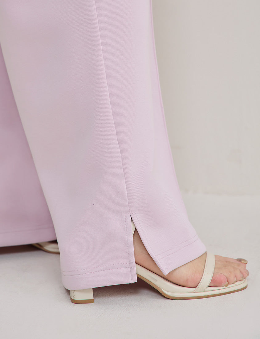 Instant Cool Cloud Cotton Stitch Slit Plus Size Wide Pants