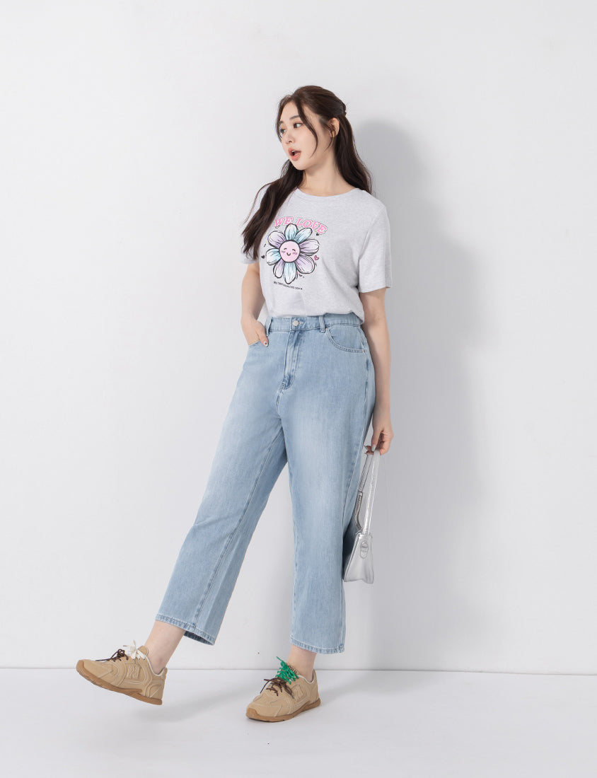 Standard Perfect Fit Slim Straight Cropped Plus Size Jeans