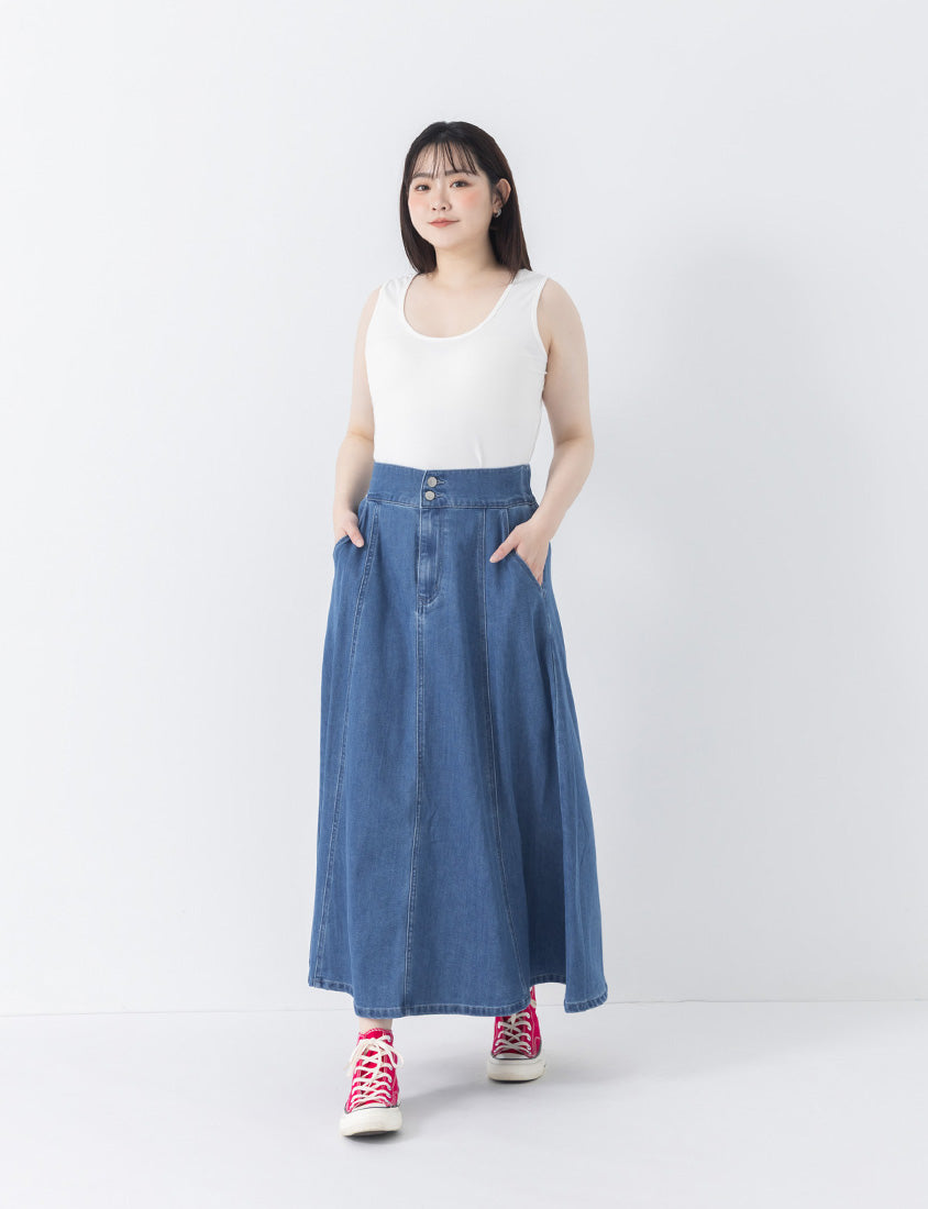 Two Piece Sheer Printed U-Neck Plus Size Tank Set