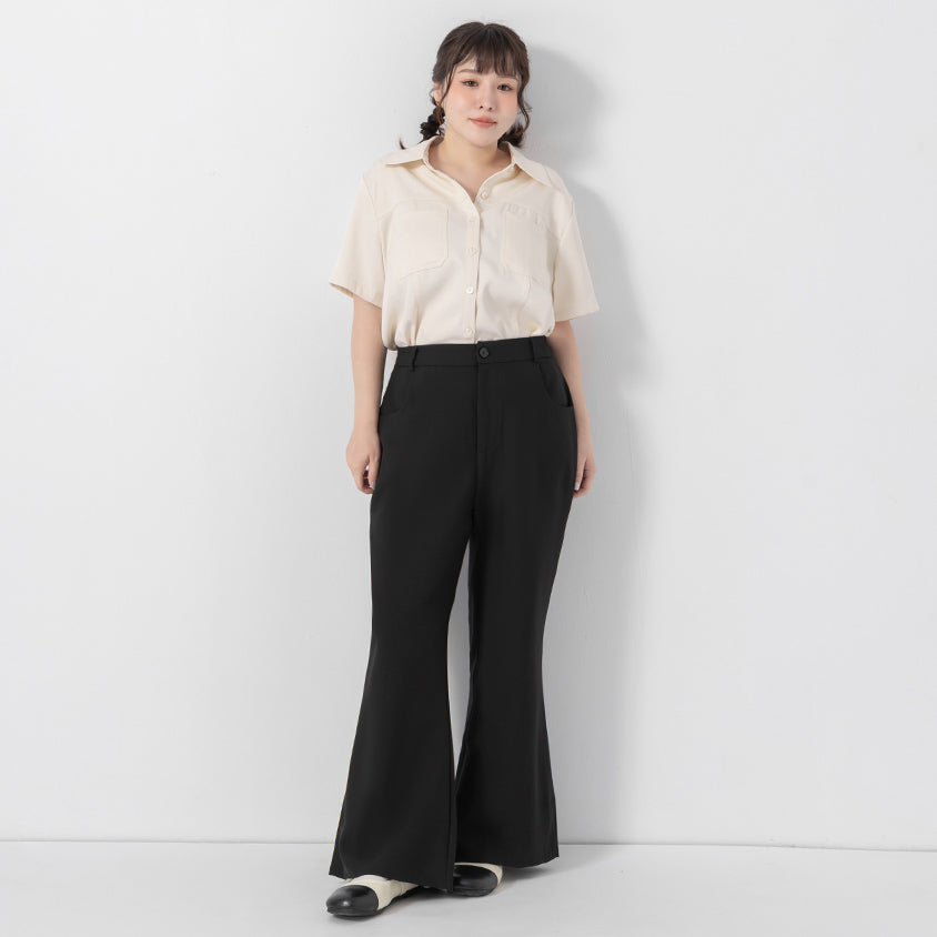Perfect Proportion Slim Fit Plus Size Flared Trousers (Short)