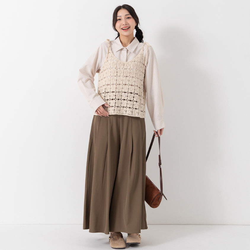 Japanese-Inspired Crochet Grid Plus Size  Vest