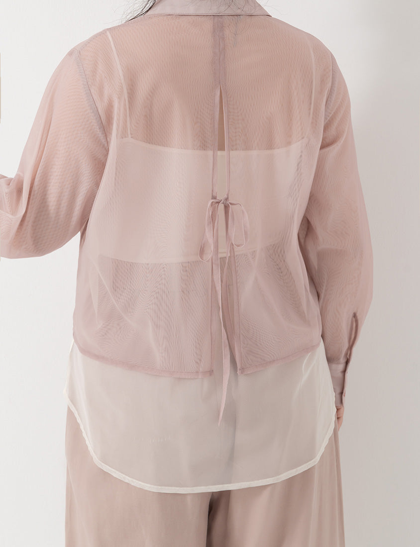 MISS. Japanese-Inspired Ethereal Sheer Layered Plus Size Shirt