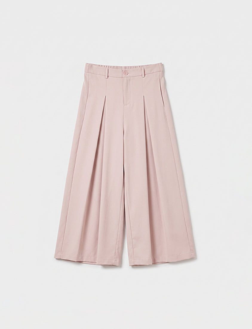 Pleated Cropped Plus Size Wide-Leg Pants