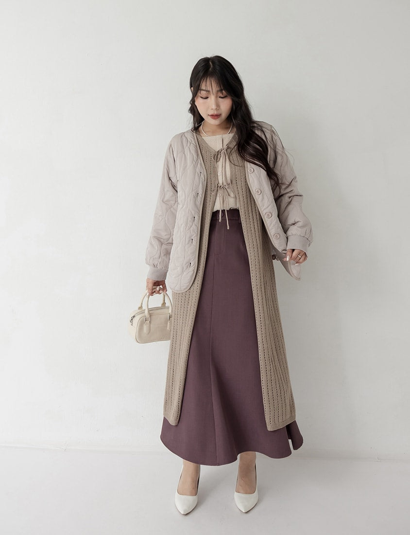 MISS. 2-Way Convertible Hollow Plus Size Long Knit Vest