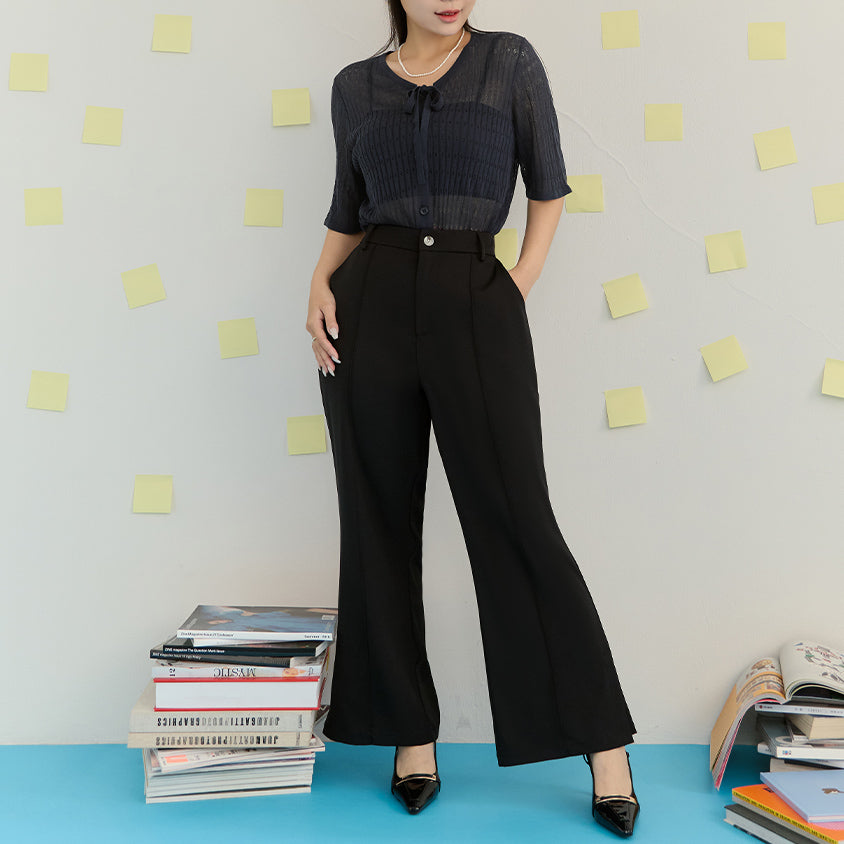 MISS. Instant Cooling Slim Fit Plus Size Flared Trousers