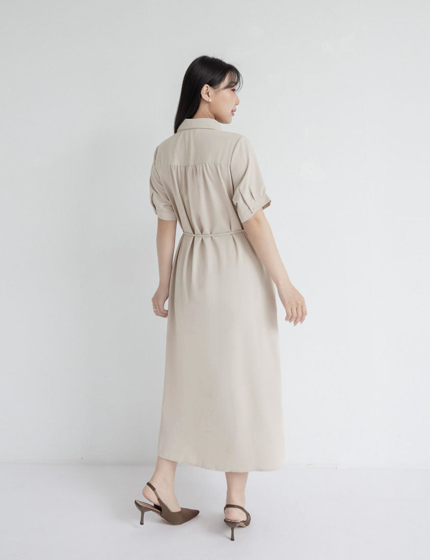MISS. Minimal Shirt Plus Size Maxi Dress (With Belt)