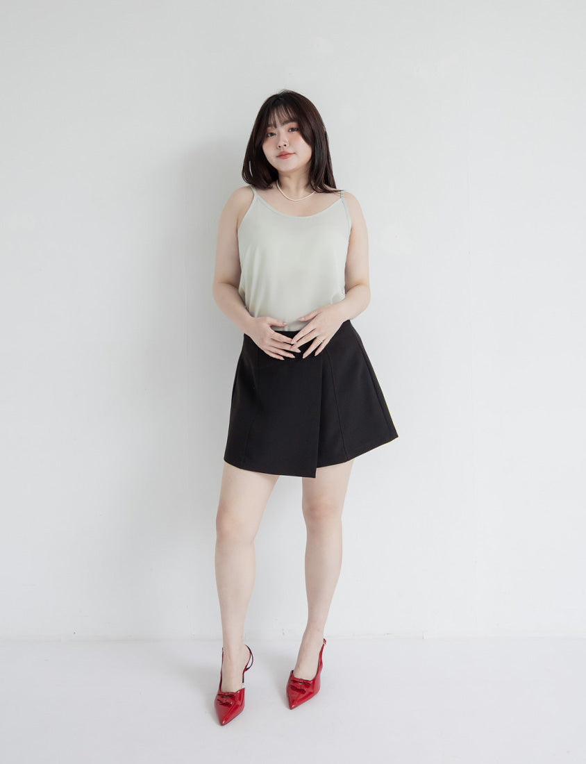 MISS. Two-Piece Sheer Embroidered Plus Size Shirt (With Inner Cami Top)