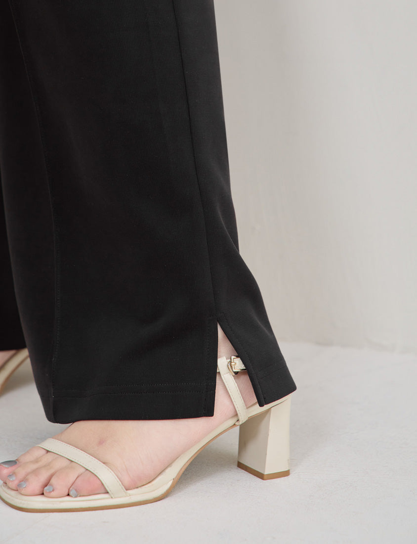 Instant Cool Cloud Cotton Stitch Slit Plus Size Wide Pants