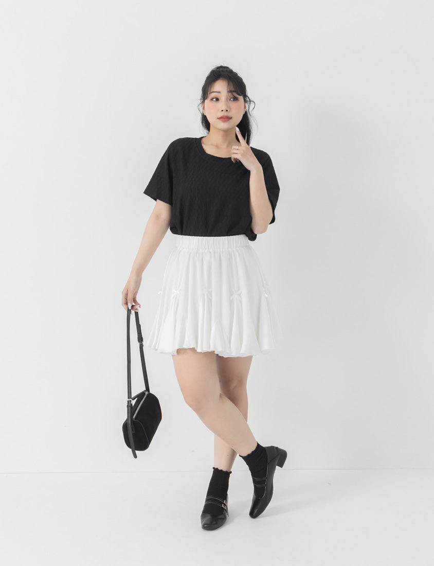 Basic Crinkle Plus Size Crewneck Top