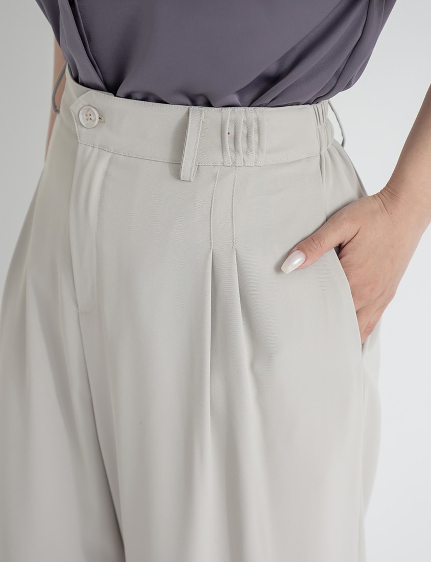 MISS. Lightweight Chiffon Waist Plus Size Long Pants