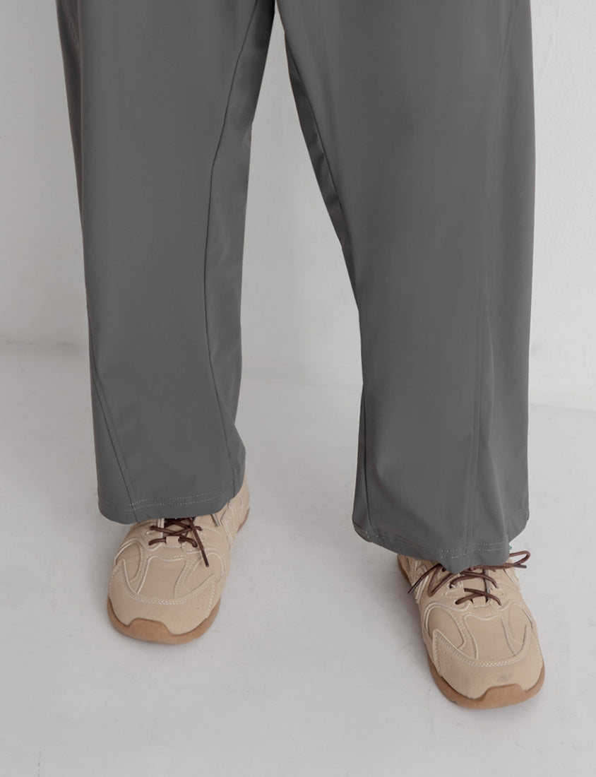 Silky Cool Elastic Back Waist Plus Size Straight Leg Pants
