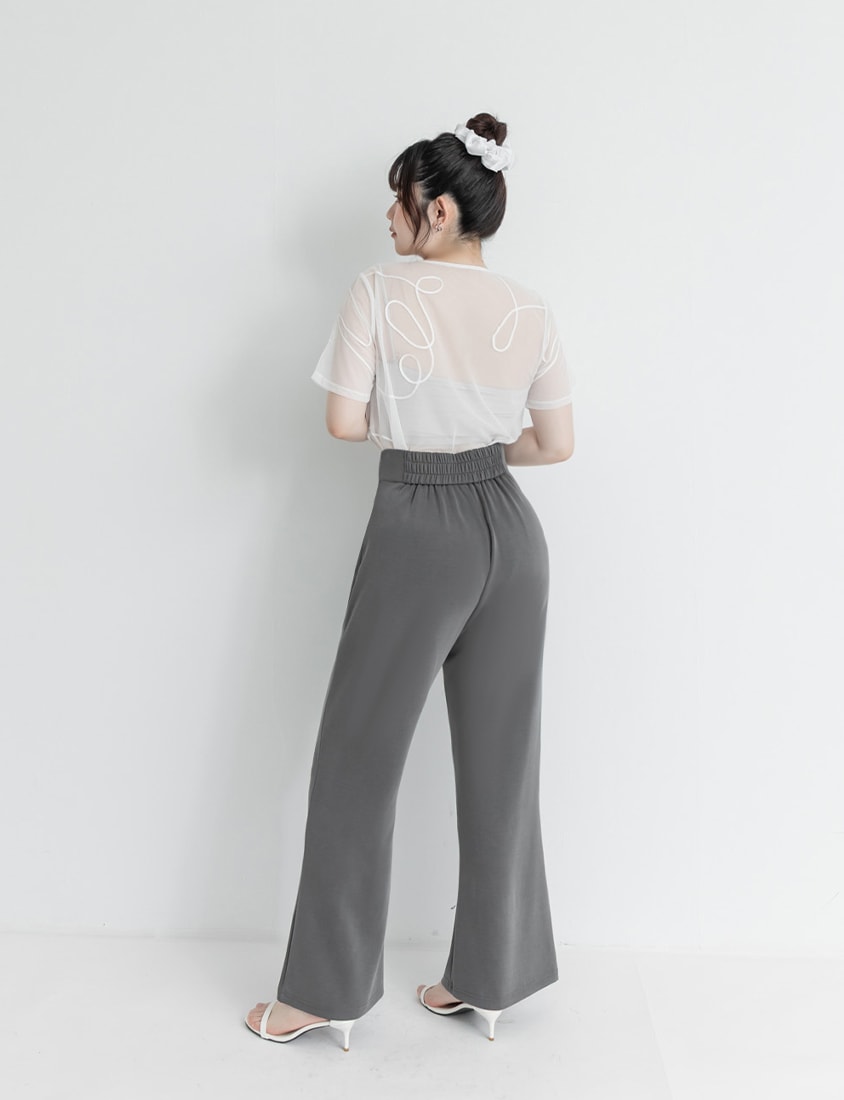 Japanese Style Wavy Line Sheer Textured Plus Size Top