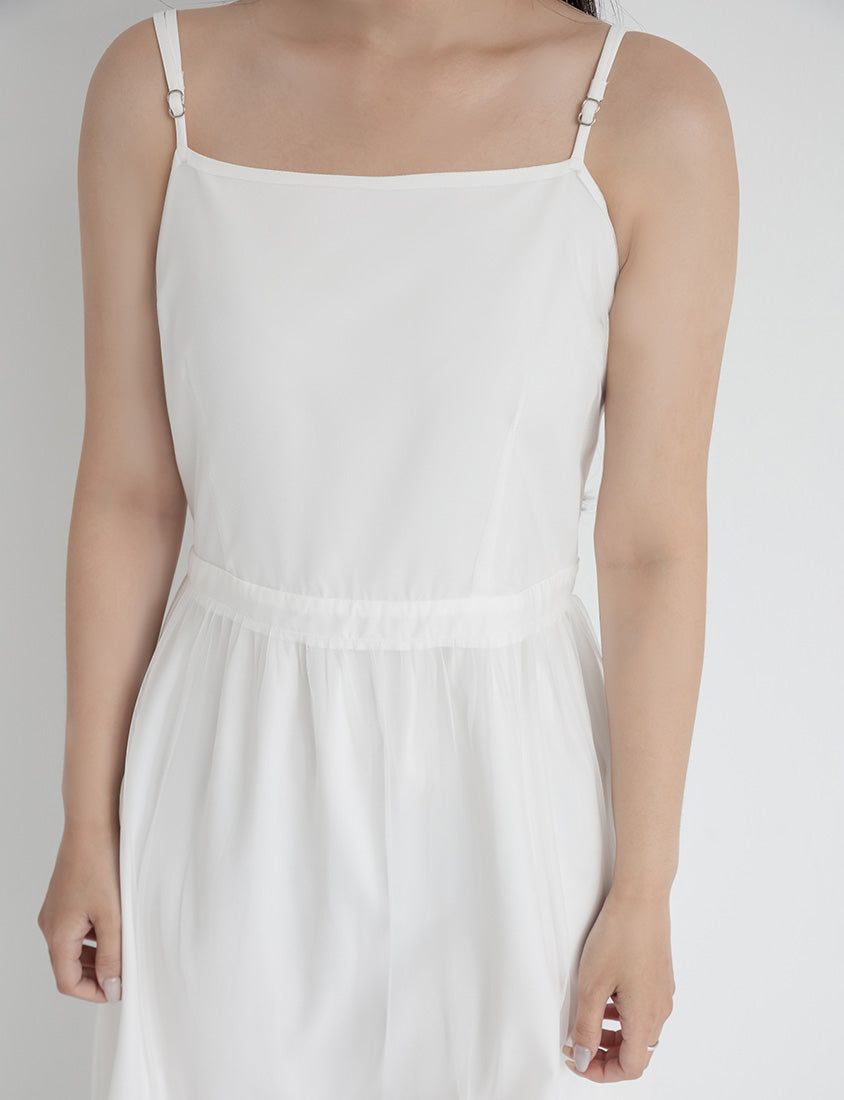 Romantic Adjustable Mesh Plus Size Cami Maxi Dress