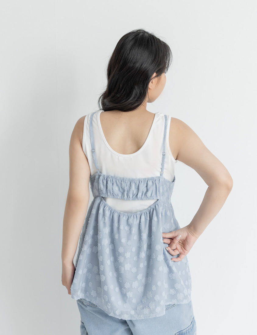 Japanese Floral Jacquard Strap Plus Size Cami Vest