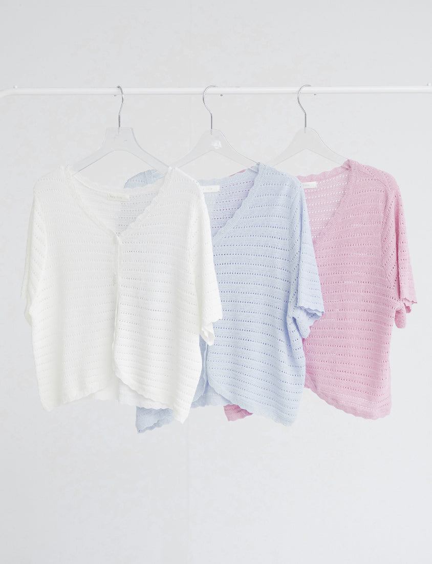 Cute Frill Trim Cutout Cropped Knit Plus Size Cardigan