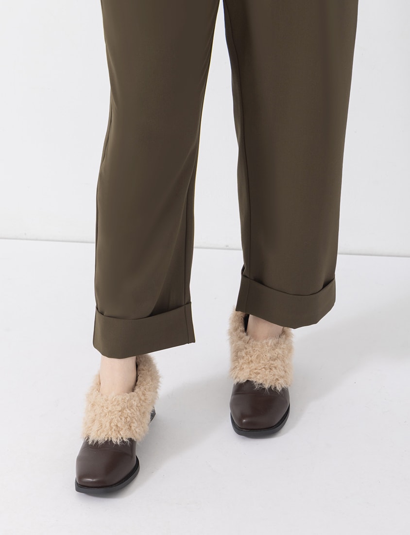 MISS. Boyfriend Style Cropped Cuffed Plus Size Tailored Pants