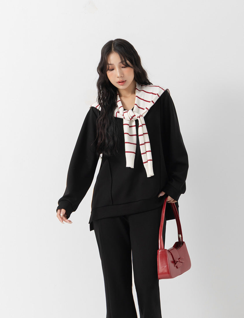Pear-Shaped Friendly! Perfect Fit Seamed Yogurt Touch Plus Size Sweater