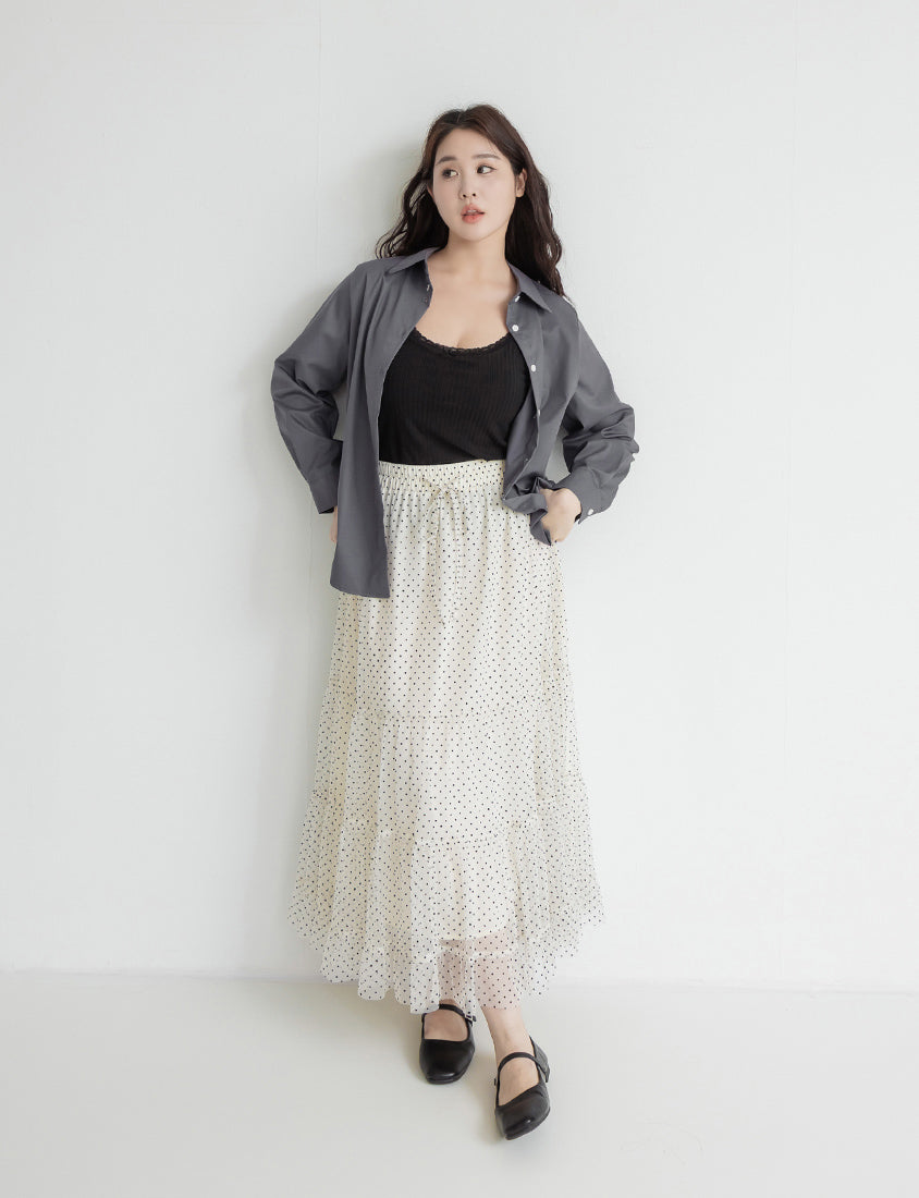 Heart Logo Embroidered Oversized Boyfriend Plus Size Shirt