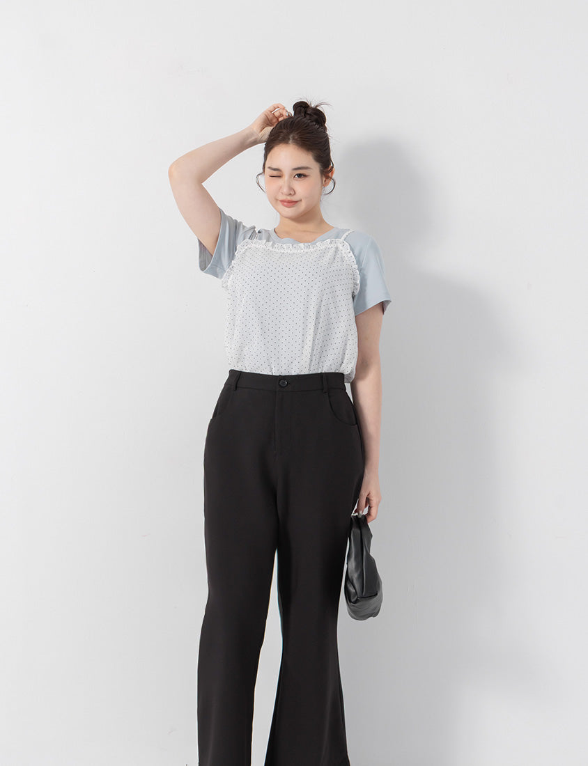 Perfect Proportion Slim Fit Plus Size Flared Trousers (Regular)