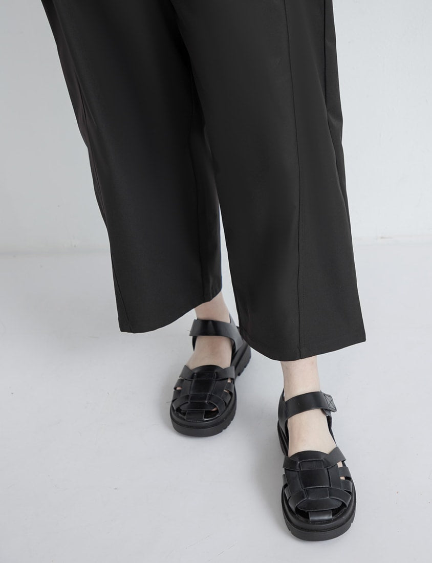 Sharp Curved Seam Twill Plus Size Pants