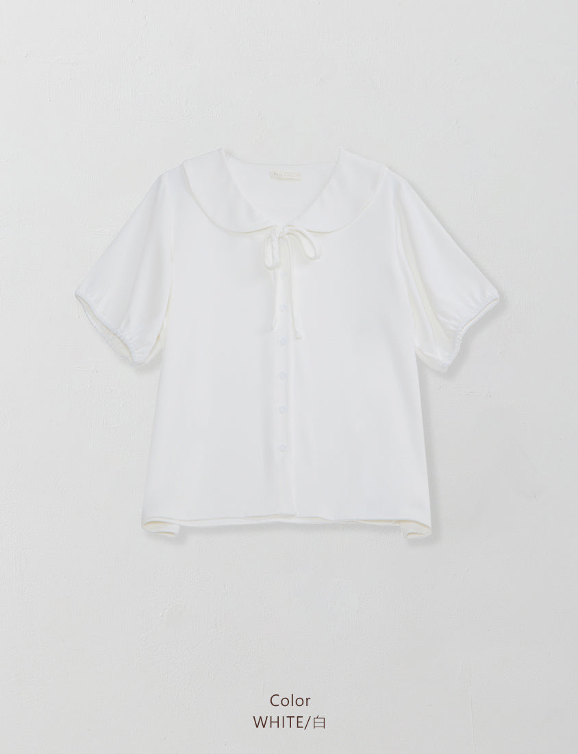 MISS. Silky Cool Wrinkle-Resistant Tie-Front Plus Size Collar Shirt