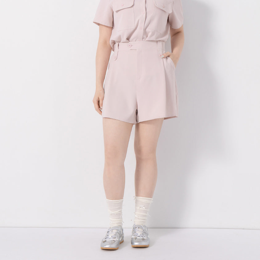 Contrast Stitch Lightweight Utility Chiffon Plus Size Shorts