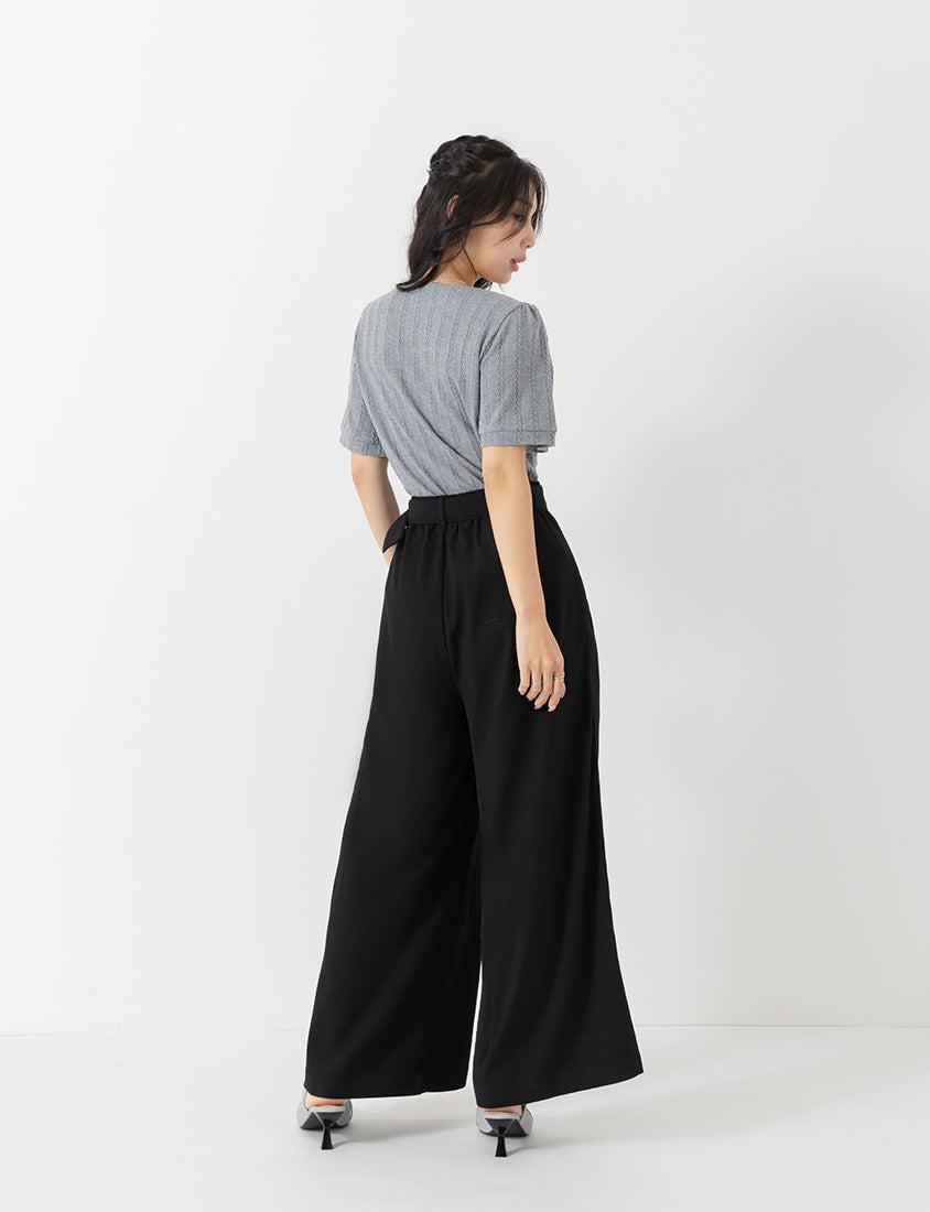 MISS. Tailored Wrinkle-Resistant Plus Size Wide Leg Pants (With Belt)