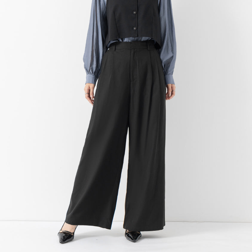 MISS. Tailored Pleated Lyocell Suit Plus Size Trousers