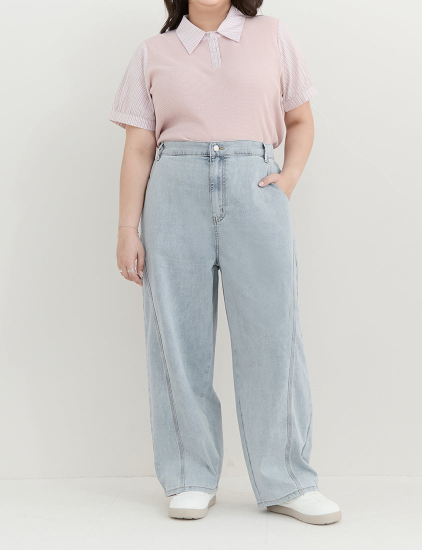 Apple-Shaped Friendly! Perfect Fit Plus Size Curved Leg Jeans