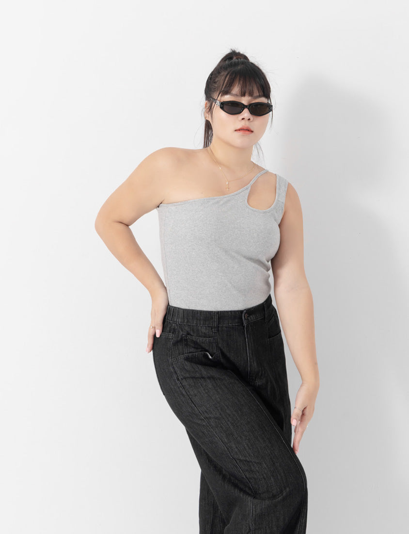 Pobra Sexy Cut-Out Ribbed Plus Size Bra Top