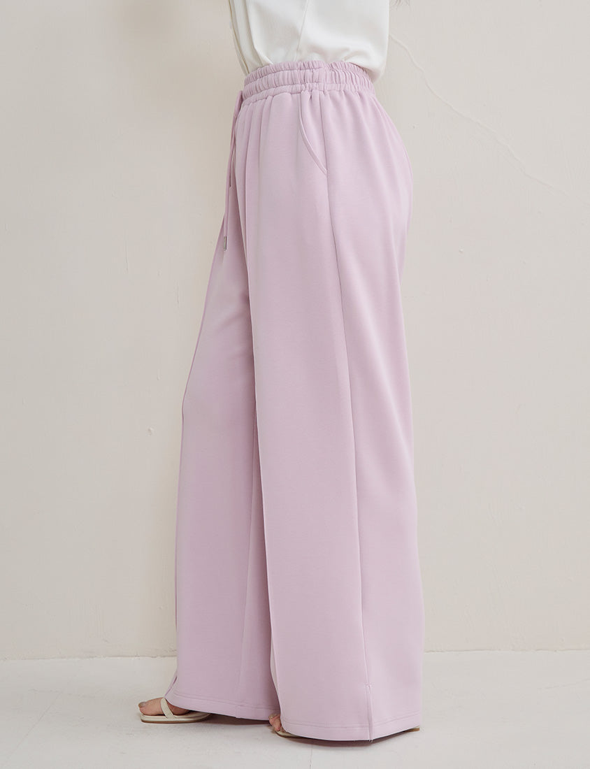 Instant Cool Cloud Cotton Stitch Slit Plus Size Wide Pants
