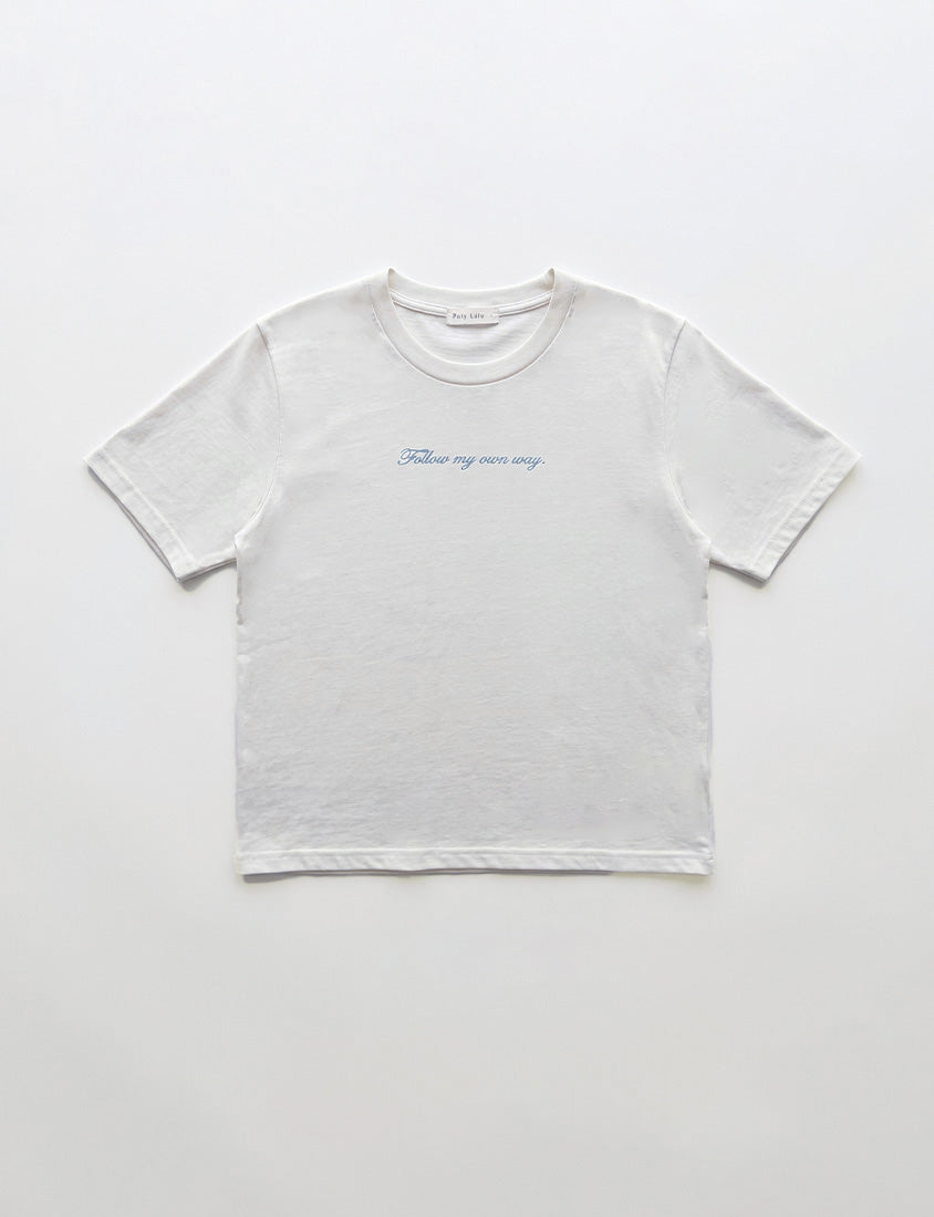 MISS. Elegant Contrast Letter Print Plus Size Tee
