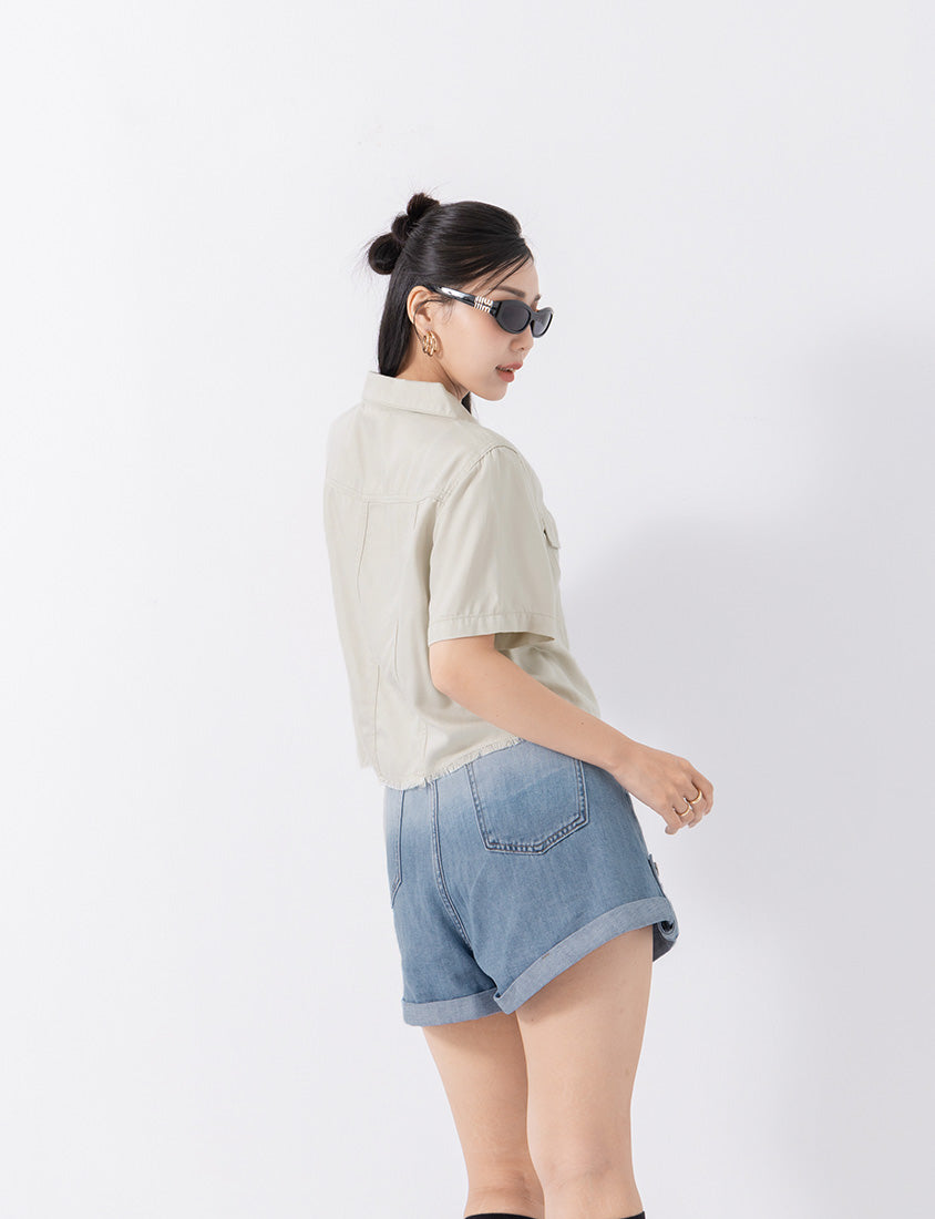 MUA! Gradient Cuffed Denim Plus Size Shorts