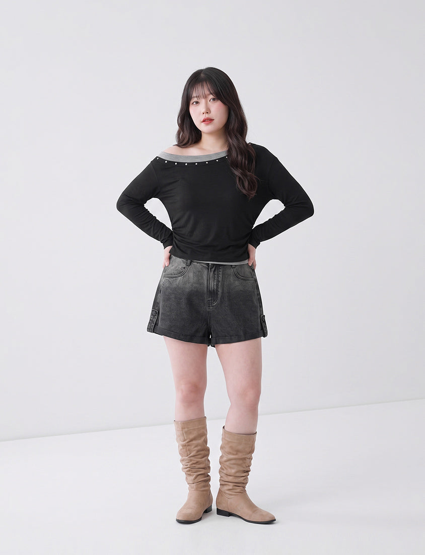 MUA! Sweet & Cool Asymmetrical One-Shoulder Plus Size Top