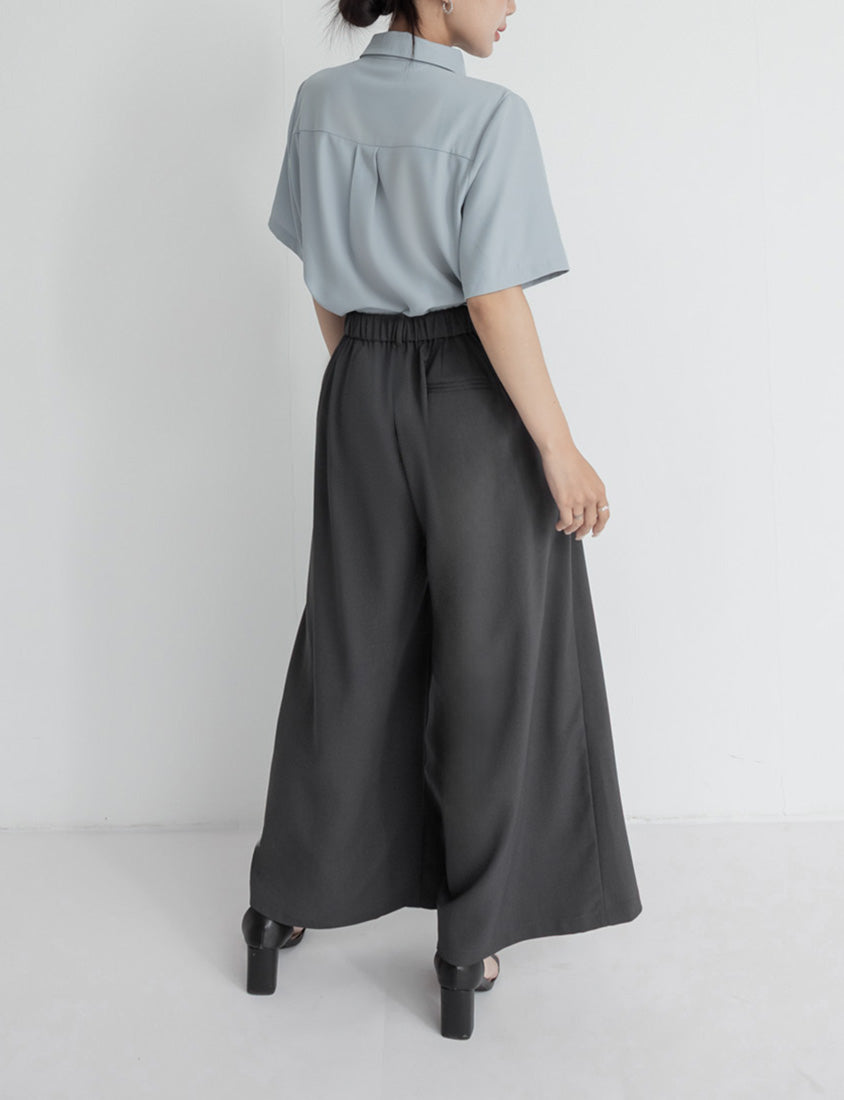 Pleated Cropped Plus Size Wide-Leg Pants