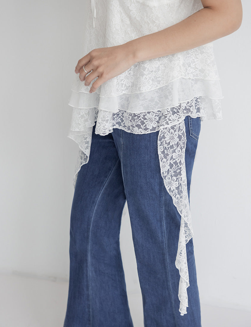 MUA! Sweet Lace Asymmetrical Hem Plus Size Cami Top