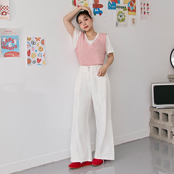 Pear-Shaped Friendly! Perfect Fit Twill Cotton Plus Size Wide Pants