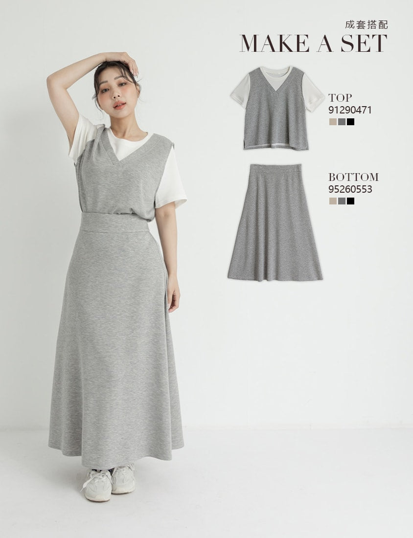 Instant Icy Cooling Cloud Cotton Faux Two Piece Plus Size Tee